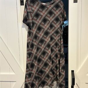 LuLaRoe Black and Red Geometric Midi Dress